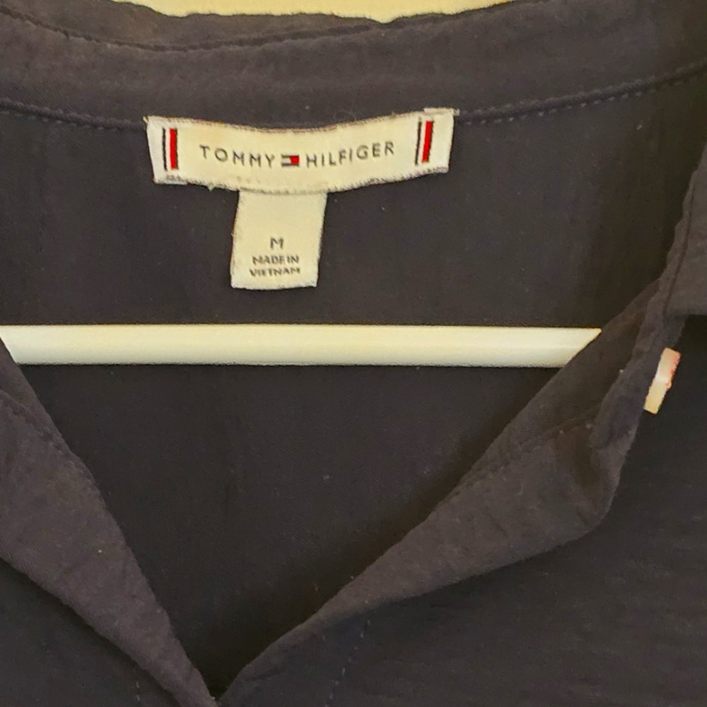 Tommy Hilfiger Navy Blue Button Down Shirt M - Picture 4 of 5